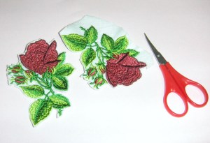 Trim away organza and stabilizer leaving a narrow margin