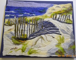 Sydney's northern beaches. Wet felted from marino wool and silk roving.