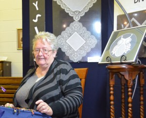 Nina making beautiful lace