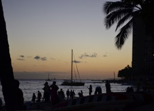 Sunset on Waikiki Beach